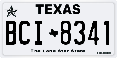 TX license plate BCI8341