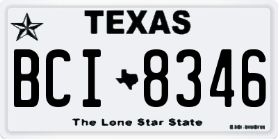 TX license plate BCI8346