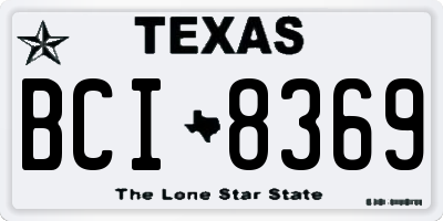 TX license plate BCI8369
