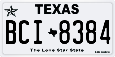 TX license plate BCI8384
