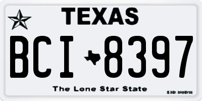 TX license plate BCI8397