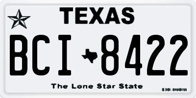 TX license plate BCI8422