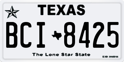TX license plate BCI8425