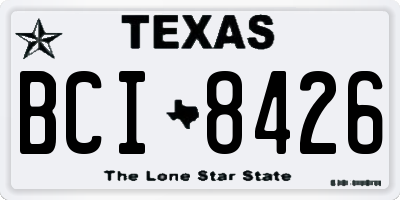 TX license plate BCI8426