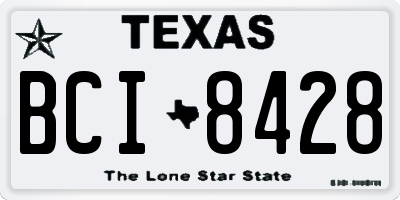 TX license plate BCI8428