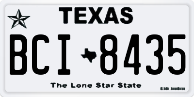 TX license plate BCI8435