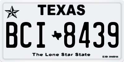 TX license plate BCI8439