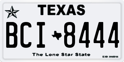 TX license plate BCI8444