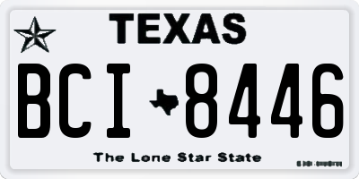 TX license plate BCI8446