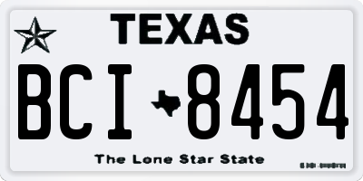 TX license plate BCI8454
