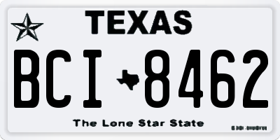 TX license plate BCI8462