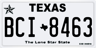 TX license plate BCI8463