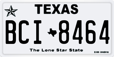TX license plate BCI8464