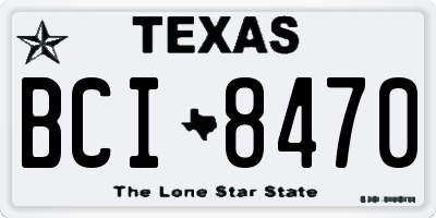 TX license plate BCI8470