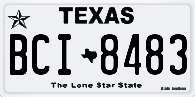 TX license plate BCI8483