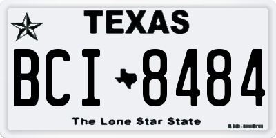 TX license plate BCI8484