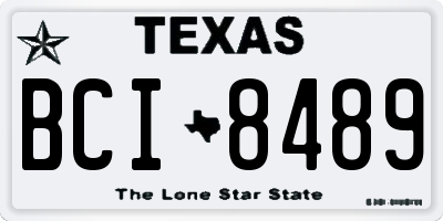 TX license plate BCI8489