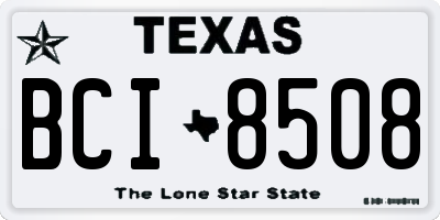 TX license plate BCI8508