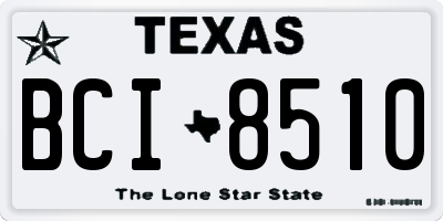 TX license plate BCI8510
