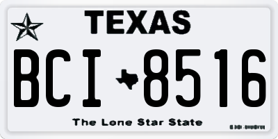 TX license plate BCI8516