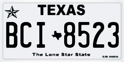 TX license plate BCI8523