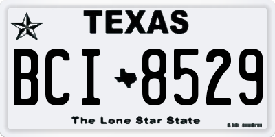 TX license plate BCI8529