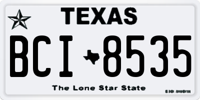 TX license plate BCI8535