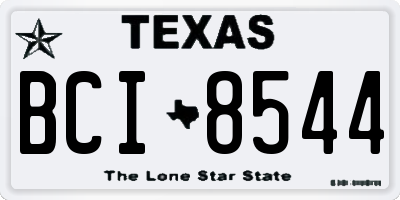 TX license plate BCI8544