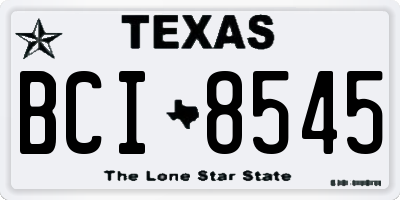 TX license plate BCI8545