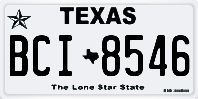 TX license plate BCI8546