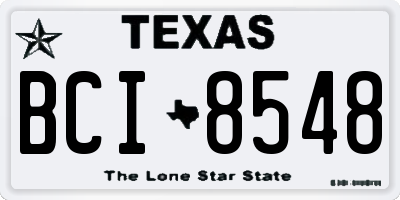 TX license plate BCI8548