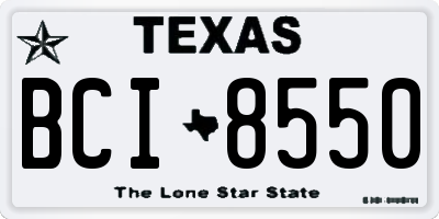 TX license plate BCI8550