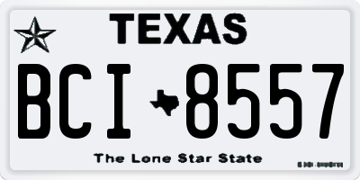 TX license plate BCI8557
