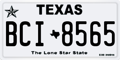 TX license plate BCI8565