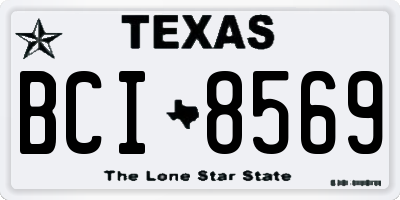 TX license plate BCI8569