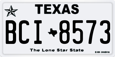TX license plate BCI8573