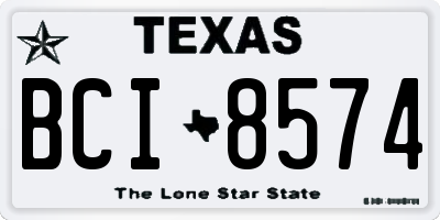 TX license plate BCI8574