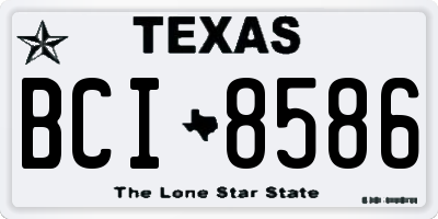 TX license plate BCI8586