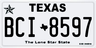 TX license plate BCI8597