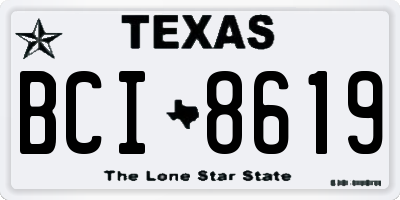 TX license plate BCI8619