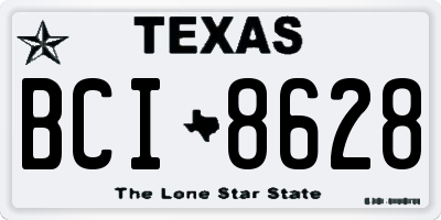 TX license plate BCI8628