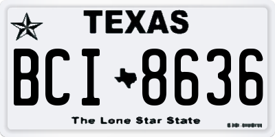 TX license plate BCI8636