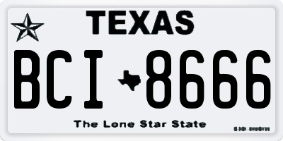 TX license plate BCI8666