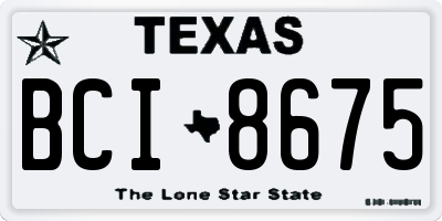 TX license plate BCI8675