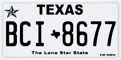 TX license plate BCI8677