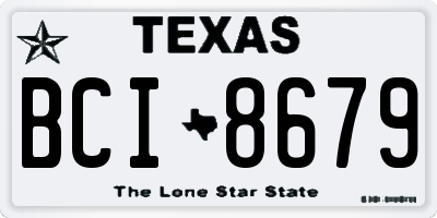 TX license plate BCI8679
