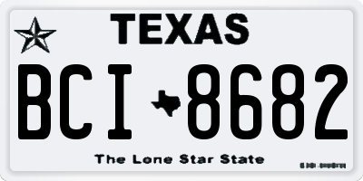 TX license plate BCI8682