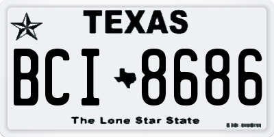 TX license plate BCI8686