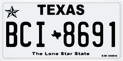 TX license plate BCI8691
