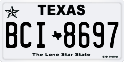 TX license plate BCI8697